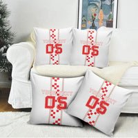Custom Croatia Football 2026 Pillow Cover Hrvatska Vatreni Checkerboard Style