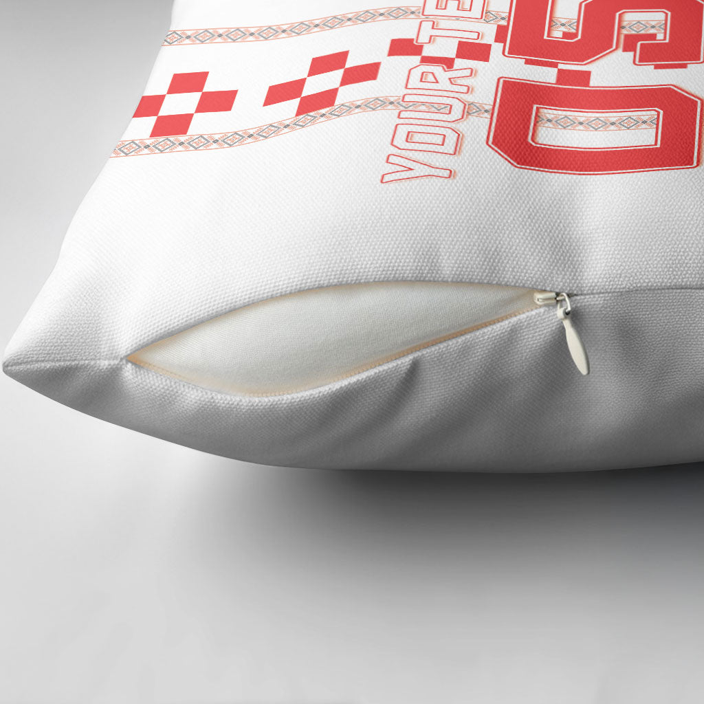 Custom Croatia Football 2026 Pillow Cover Hrvatska Vatreni Checkerboard Style