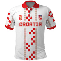 Custom Croatia Football 2026 Polo Shirt Hrvatska Vatreni Checkerboard Style