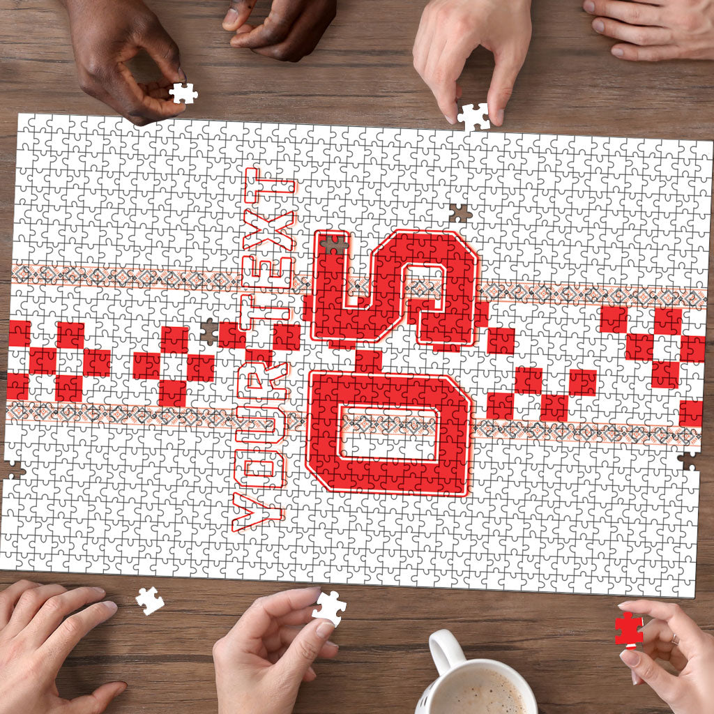 Custom Croatia Football 2026 Puzzle Hrvatska Vatreni Checkerboard Style
