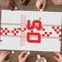 Custom Croatia Football 2026 Puzzle Hrvatska Vatreni Checkerboard Style