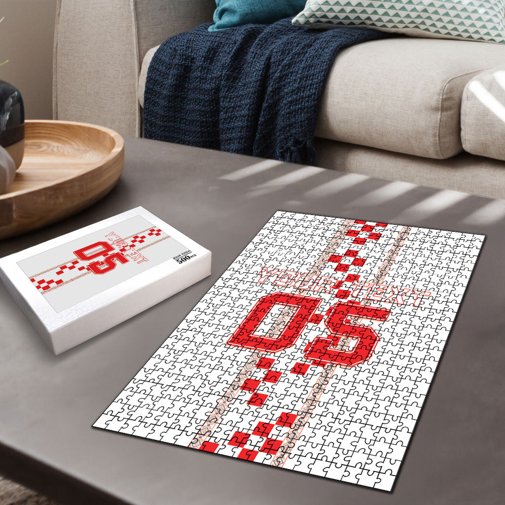 Custom Croatia Football 2026 Puzzle Hrvatska Vatreni Checkerboard Style