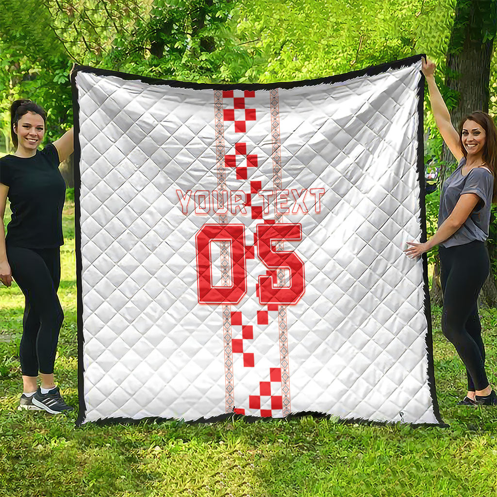 Custom Croatia Football 2026 Quilt Hrvatska Vatreni Checkerboard Style