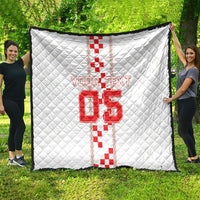 Custom Croatia Football 2026 Quilt Hrvatska Vatreni Checkerboard Style