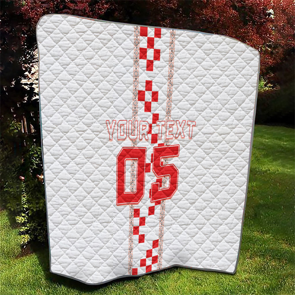 Custom Croatia Football 2026 Quilt Hrvatska Vatreni Checkerboard Style