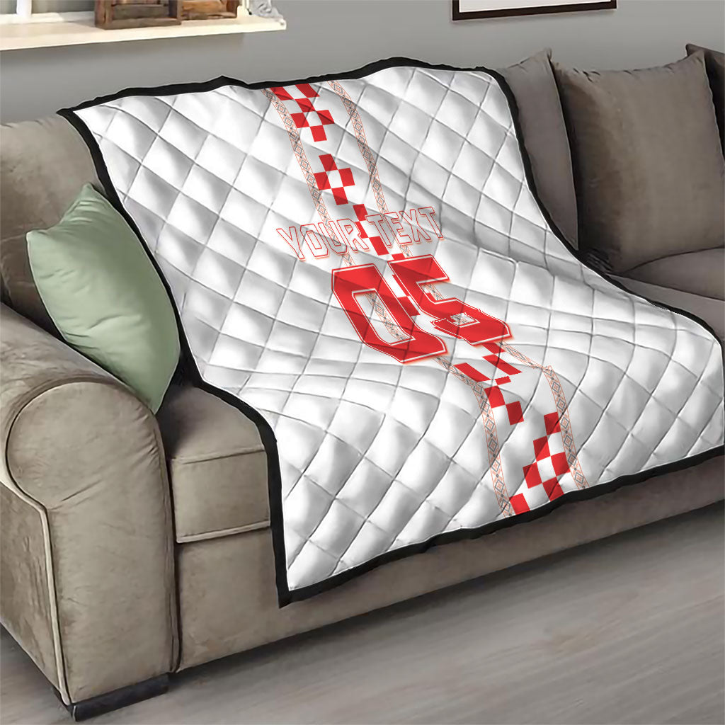 Custom Croatia Football 2026 Quilt Hrvatska Vatreni Checkerboard Style