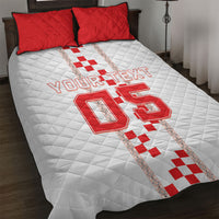 Custom Croatia Football 2026 Quilt Bed Set Hrvatska Vatreni Checkerboard Style