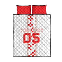Custom Croatia Football 2026 Quilt Bed Set Hrvatska Vatreni Checkerboard Style