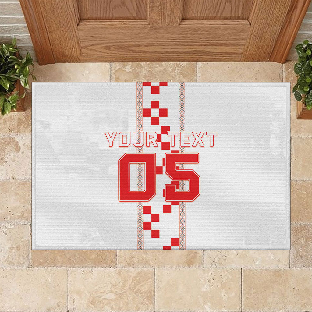 Custom Croatia Football 2026 Rubber Doormat Hrvatska Vatreni Checkerboard Style