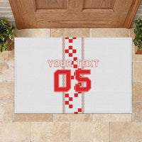 Custom Croatia Football 2026 Rubber Doormat Hrvatska Vatreni Checkerboard Style