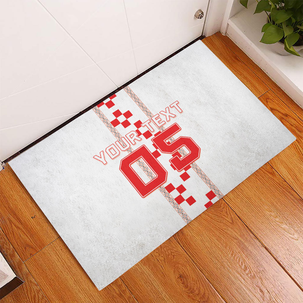 Custom Croatia Football 2026 Rubber Doormat Hrvatska Vatreni Checkerboard Style