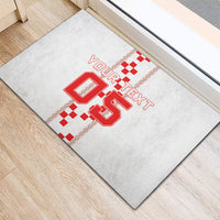 Custom Croatia Football 2026 Rubber Doormat Hrvatska Vatreni Checkerboard Style