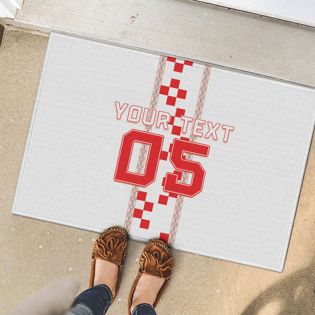 Custom Croatia Football 2026 Rubber Doormat Hrvatska Vatreni Checkerboard Style