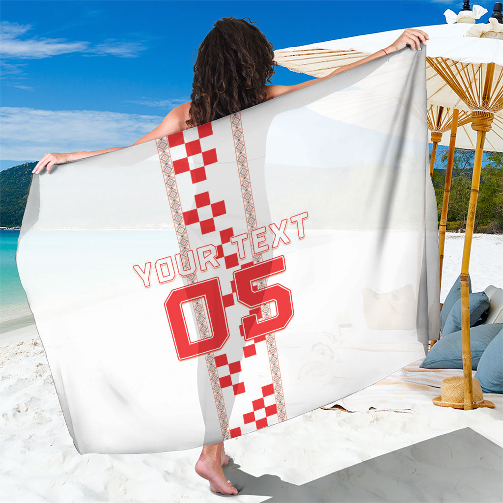 Custom Croatia Football 2026 Sarong Hrvatska Vatreni Checkerboard Style