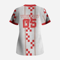 Custom Croatia Football 2026 Scrub Top Hrvatska Vatreni Checkerboard Style