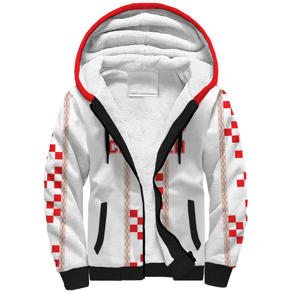 Custom Croatia Football 2026 Sherpa Hoodie Hrvatska Vatreni Checkerboard Style