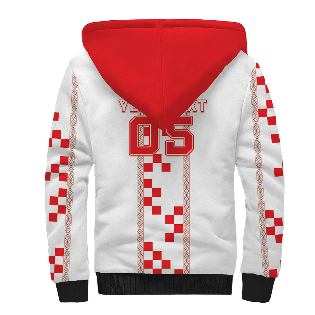 Custom Croatia Football 2026 Sherpa Hoodie Hrvatska Vatreni Checkerboard Style