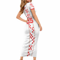 Custom Croatia Football 2026 Short Sleeve Bodycon Dress Hrvatska Vatreni Checkerboard Style LT05