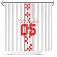 Custom Croatia Football 2026 Shower Curtain Hrvatska Vatreni Checkerboard Style