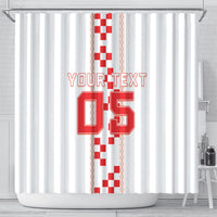 Custom Croatia Football 2026 Shower Curtain Hrvatska Vatreni Checkerboard Style