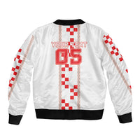 Custom Croatia Football 2026 Sleeve Zip Bomber Jacket Hrvatska Vatreni Checkerboard Style