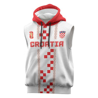 Custom Croatia Football 2026 Sleeveless Hoodie Hrvatska Vatreni Checkerboard Style