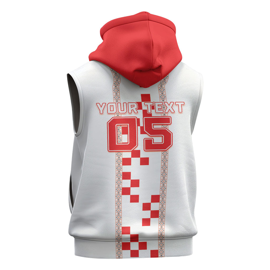 Custom Croatia Football 2026 Sleeveless Hoodie Hrvatska Vatreni Checkerboard Style