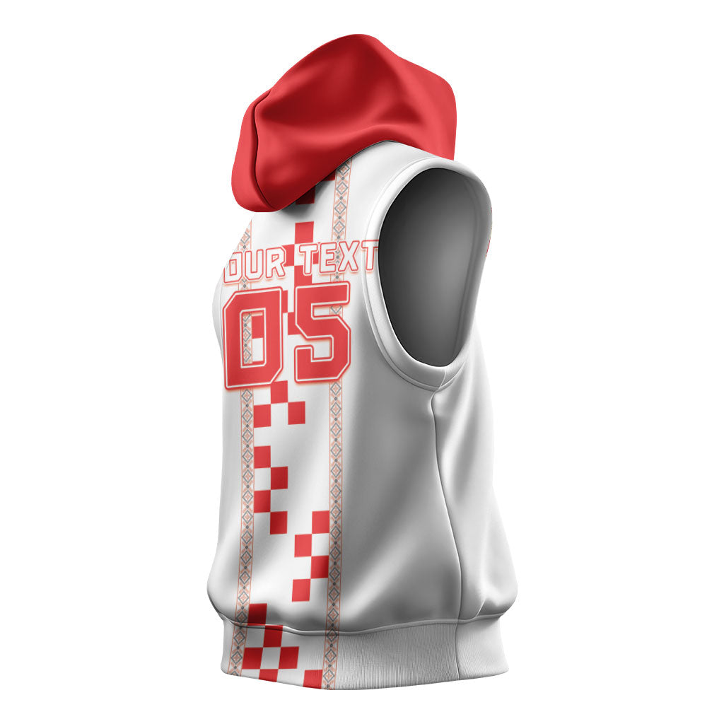 Custom Croatia Football 2026 Sleeveless Hoodie Hrvatska Vatreni Checkerboard Style