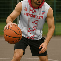 Custom Croatia Football 2026 Sleeveless Hoodie Hrvatska Vatreni Checkerboard Style
