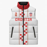 Custom Croatia Football 2026 Sleeveless Puffer Jacket Hrvatska Vatreni Checkerboard Style