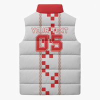 Custom Croatia Football 2026 Sleeveless Puffer Jacket Hrvatska Vatreni Checkerboard Style
