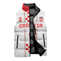 Custom Croatia Football 2026 Sleeveless Puffer Jacket Hrvatska Vatreni Checkerboard Style