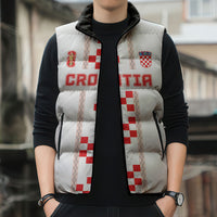 Custom Croatia Football 2026 Sleeveless Puffer Jacket Hrvatska Vatreni Checkerboard Style