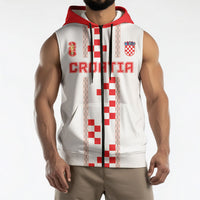 Custom Croatia Football 2026 Sleeveless Zip Hoodie Hrvatska Vatreni Checkerboard Style