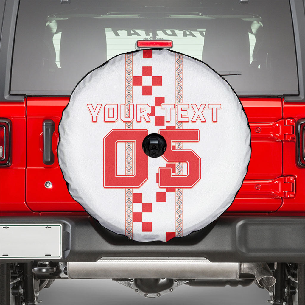 Custom Croatia Football 2026 Spare Tire Cover Hrvatska Vatreni Checkerboard Style