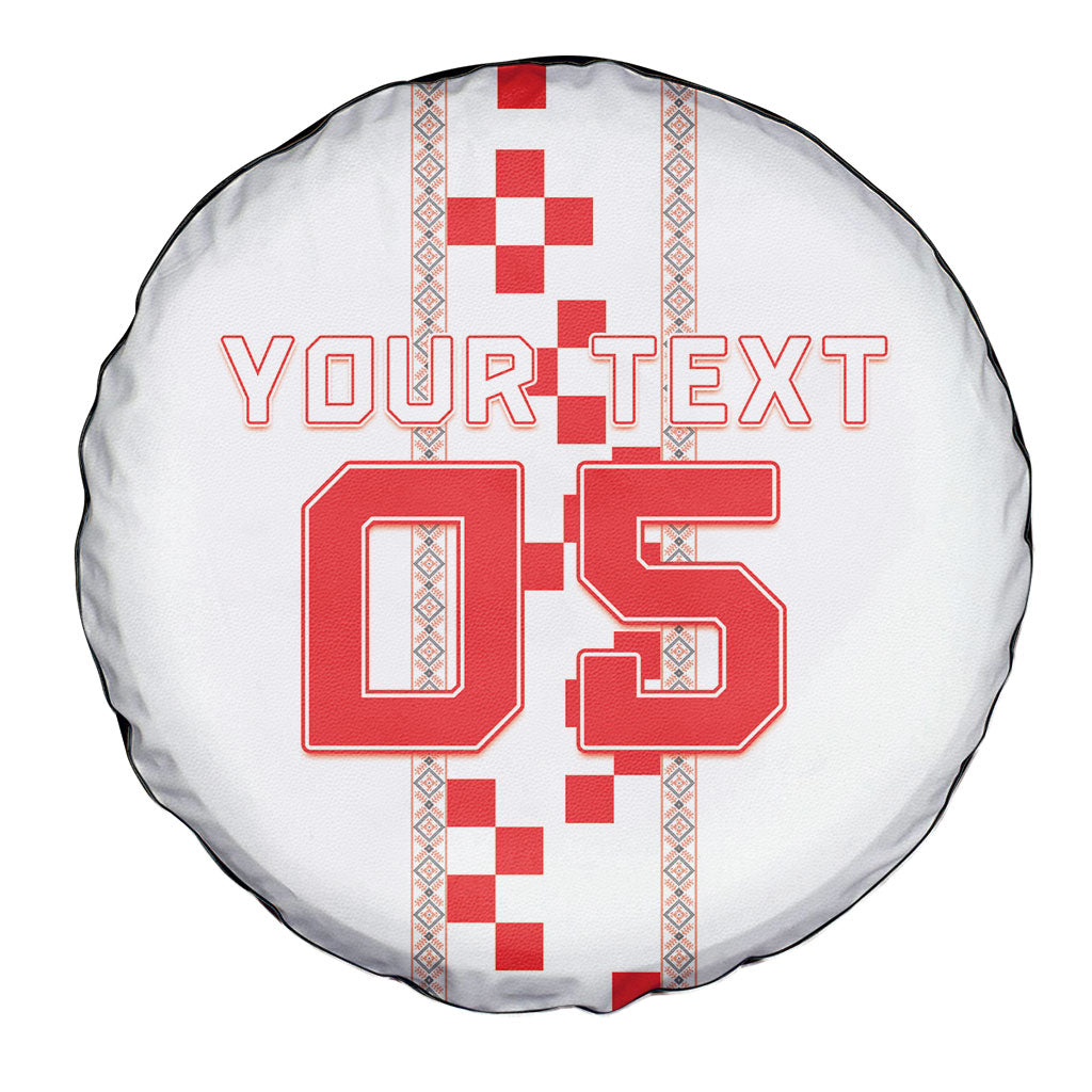 Custom Croatia Football 2026 Spare Tire Cover Hrvatska Vatreni Checkerboard Style