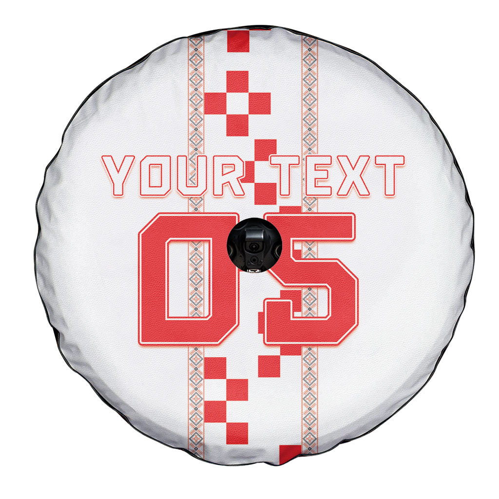 Custom Croatia Football 2026 Spare Tire Cover Hrvatska Vatreni Checkerboard Style