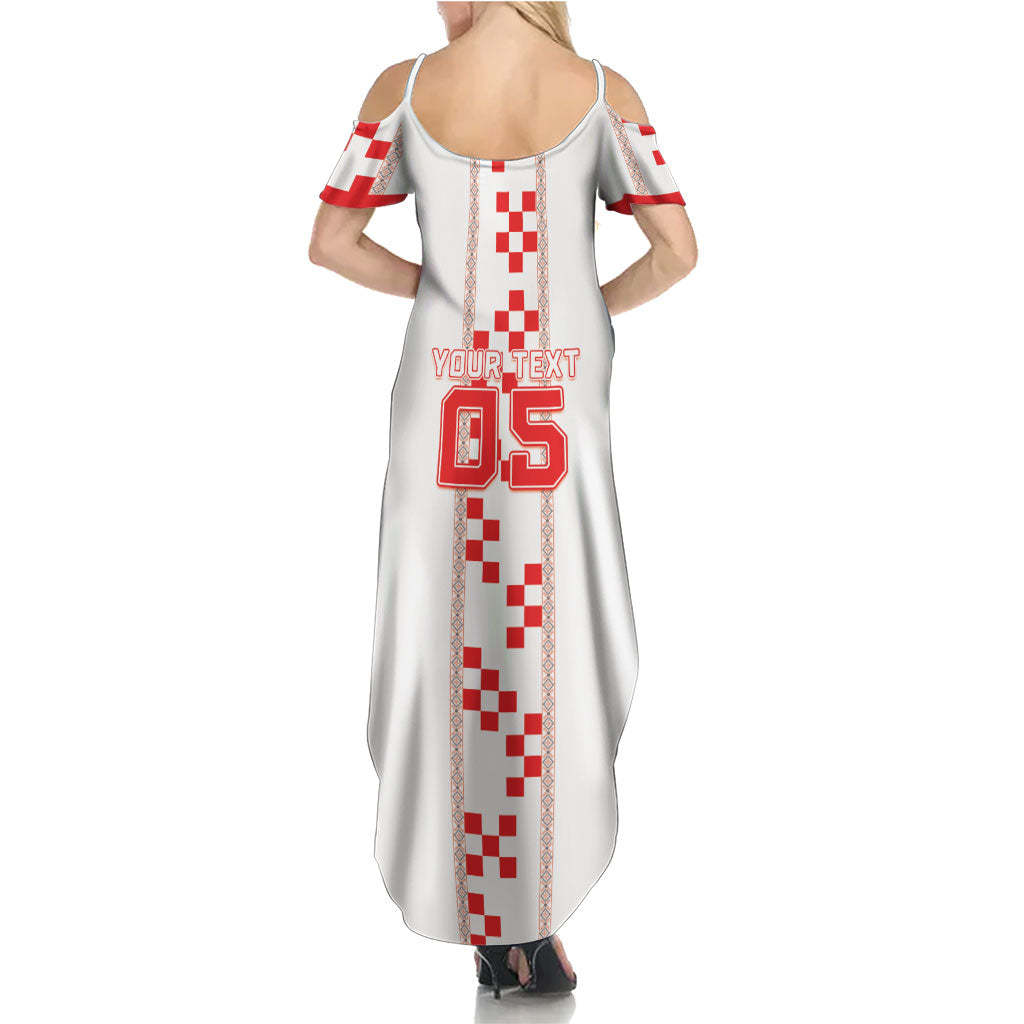 Custom Croatia Football 2026 Summer Maxi Dress Hrvatska Vatreni Checkerboard Style