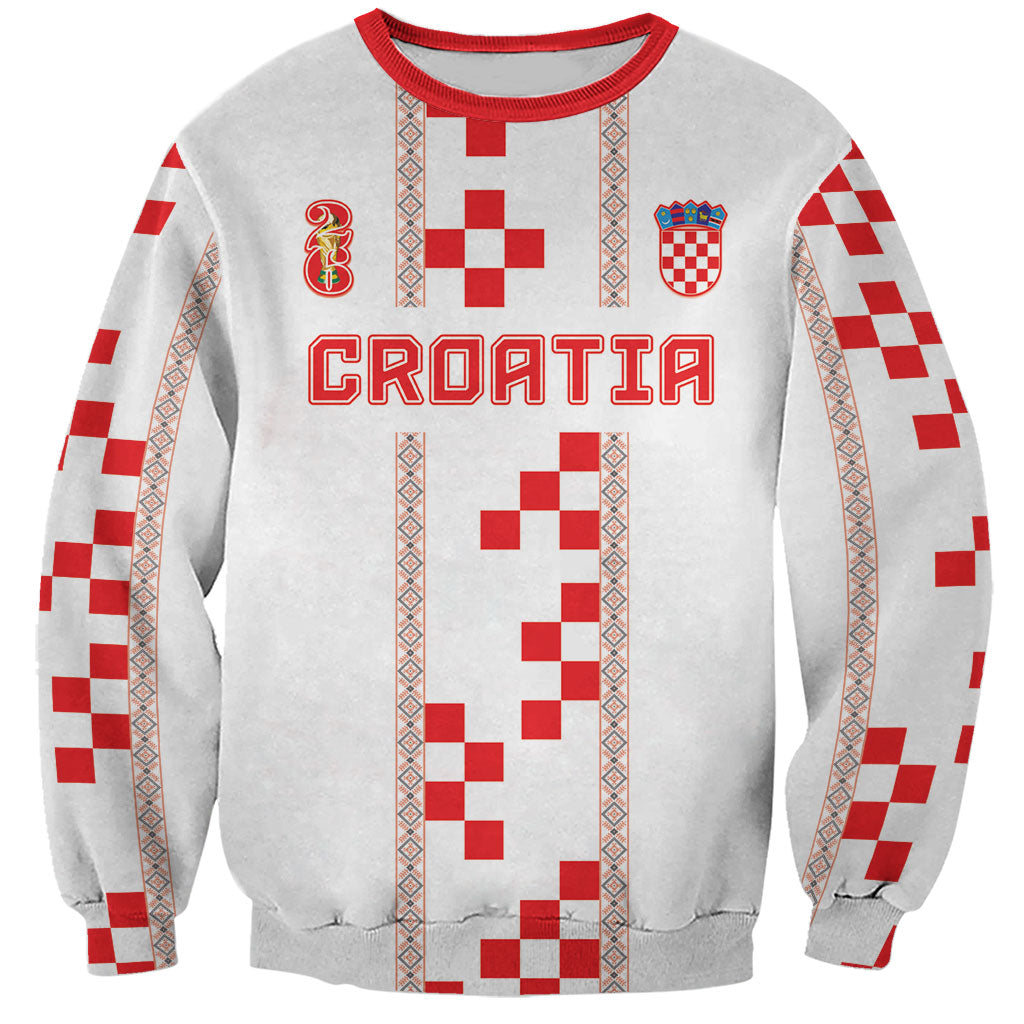 Custom Croatia Football 2026 Sweatshirt Hrvatska Vatreni Checkerboard Style