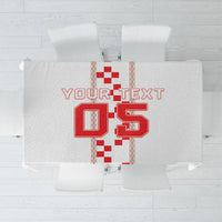 Custom Croatia Football 2026 Tablecloth Hrvatska Vatreni Checkerboard Style