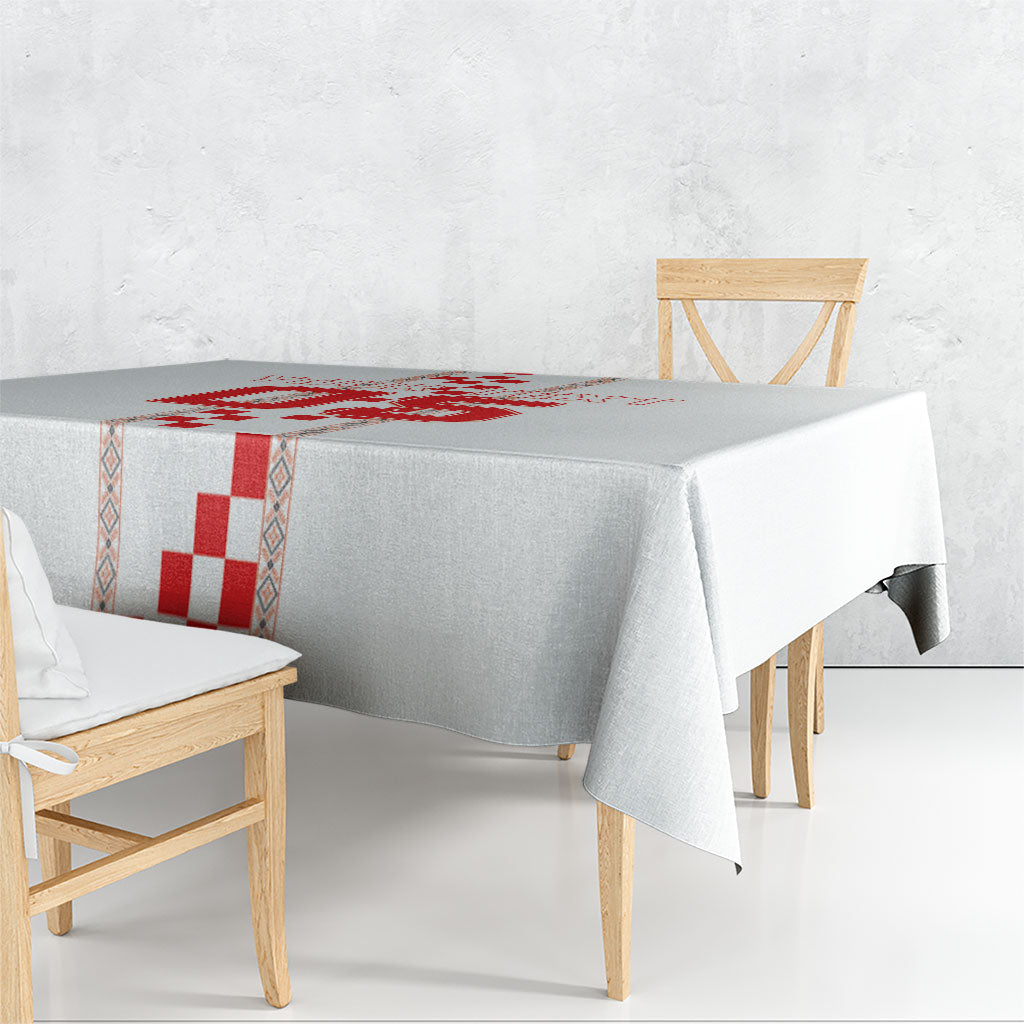 Custom Croatia Football 2026 Tablecloth Hrvatska Vatreni Checkerboard Style