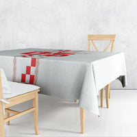 Custom Croatia Football 2026 Tablecloth Hrvatska Vatreni Checkerboard Style