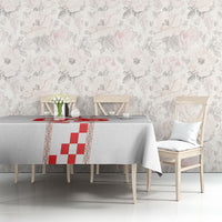 Custom Croatia Football 2026 Tablecloth Hrvatska Vatreni Checkerboard Style