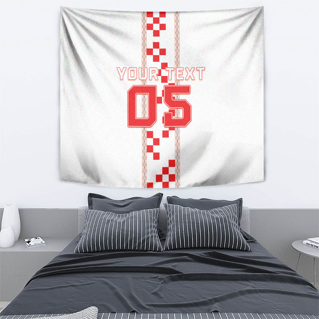 Custom Croatia Football 2026 Tapestry Hrvatska Vatreni Checkerboard Style