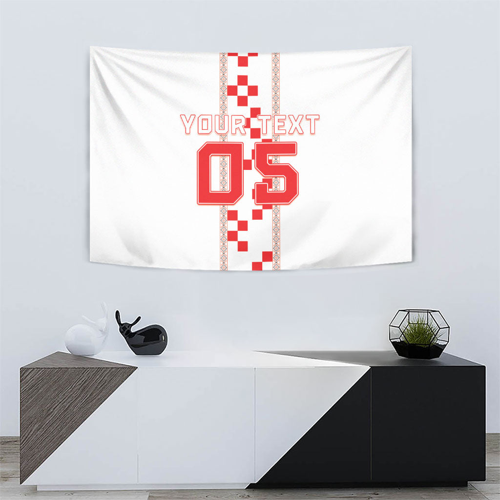 Custom Croatia Football 2026 Tapestry Hrvatska Vatreni Checkerboard Style