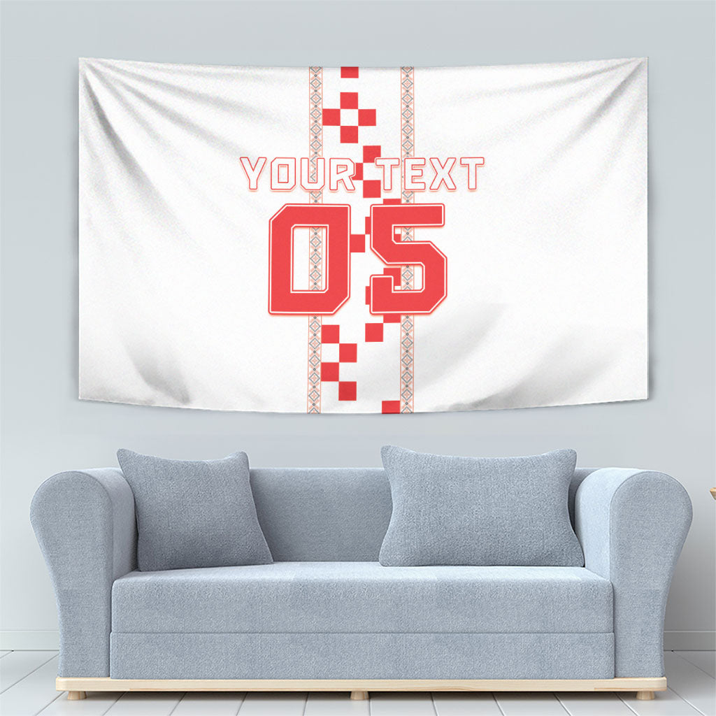 Custom Croatia Football 2026 Tapestry Hrvatska Vatreni Checkerboard Style