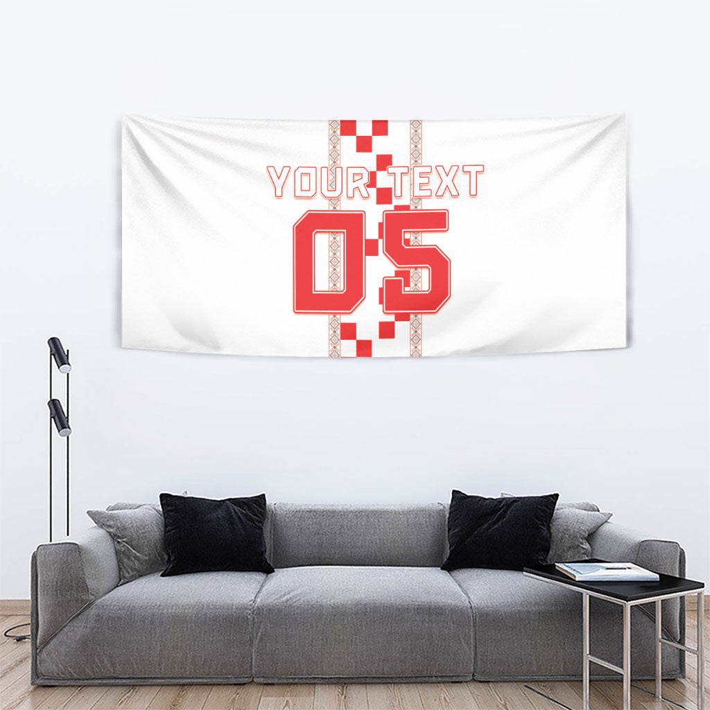 Custom Croatia Football 2026 Tapestry Hrvatska Vatreni Checkerboard Style