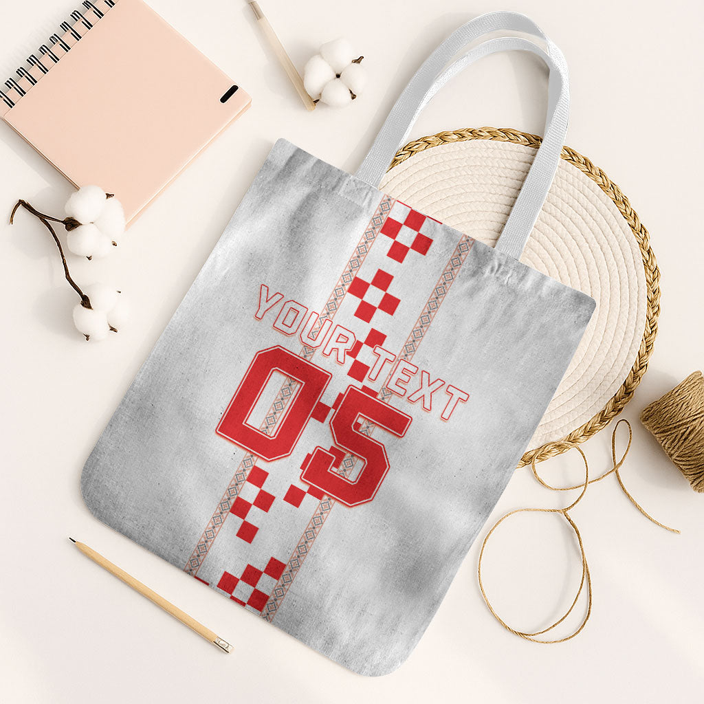Custom Croatia Football 2026 Tote Bag Hrvatska Vatreni Checkerboard Style