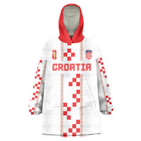 Custom Croatia Football 2026 Wearable Blanket Hoodie Hrvatska Vatreni Checkerboard Style