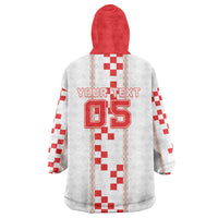 Custom Croatia Football 2026 Wearable Blanket Hoodie Hrvatska Vatreni Checkerboard Style